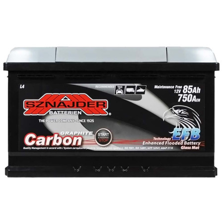 Автомобільний акумулятор SZNAJDER Carbon Start Stop EFB 85Ah 750A R+ (L4) (585 05)