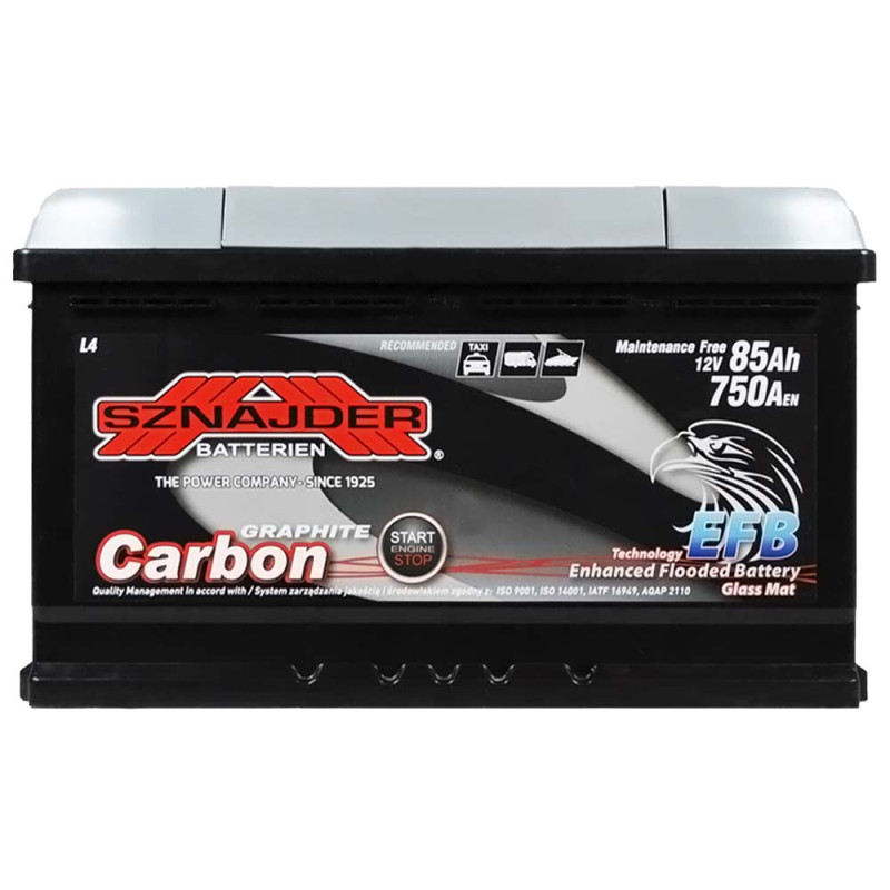 Автомобільний акумулятор SZNAJDER Carbon Start Stop EFB 85Ah 750A R+ (L4) (585 05)