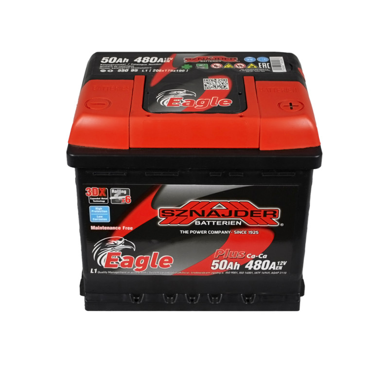 Автомобільний акумулятор SZNAJDER Plus 50Ah 480A R+ (L1) (550 95)