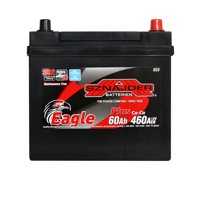 Автомобільний акумулятор SZNAJDER Plus Calcium Asia (560 68) (D23) 60Аh 460А R+
