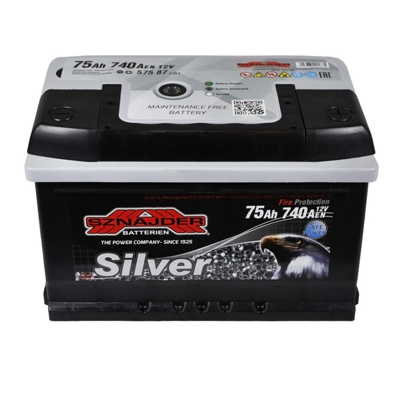 Автомобільний акумулятор SZNAJDER Silver 75Ah 740A R+ (LB3) (575 87)