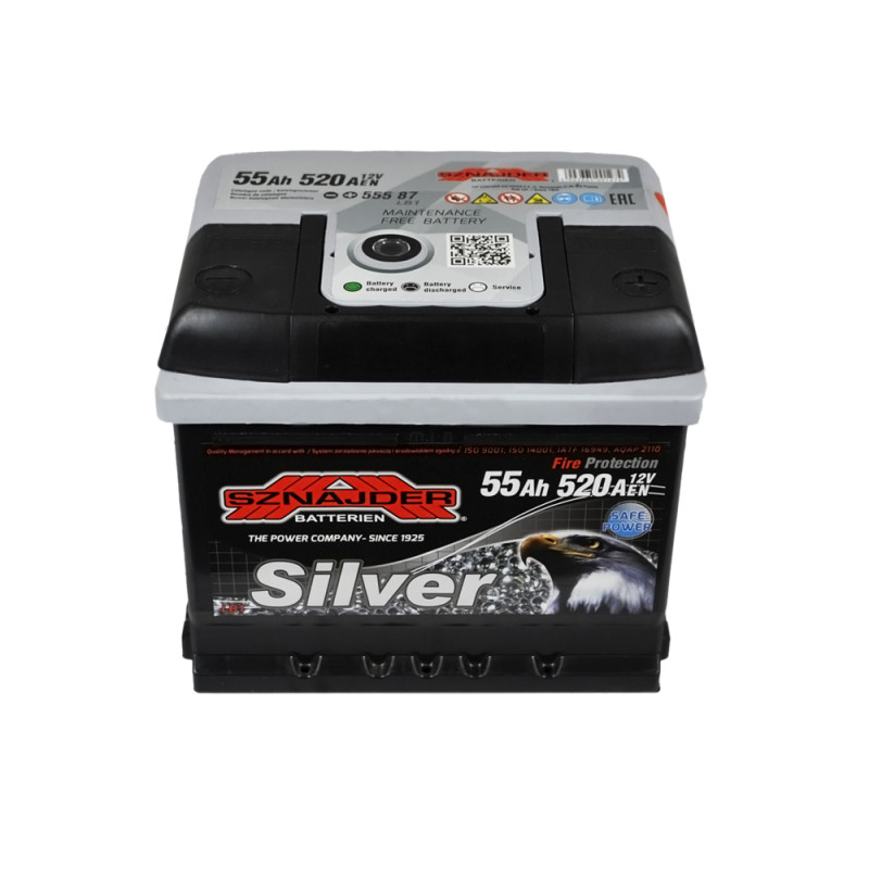 Автомобільний акумулятор SZNAJDER Silver 55Ah 520A R+ (LB1) (555 87)