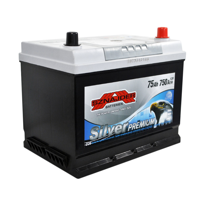 Автомобільний акумулятор SZNAJDER Silver Premium Asia 75Ah 750A R+ (D26) (575 50)