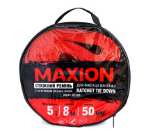 Стяжний ремінь з тріскачкою та двома гаками МXAC-RT508 ( 5т; 50mm*8m; червоний)