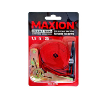 Стяжний ремінь з тріскачкою та двома гаками МXAC-RT105 ( 1,5т; 25mm*5m; червоний)