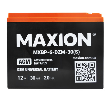 Акумулятор тяговий MAXION MXBT-6-DZM-30S (12V, 30Ah, +/-)