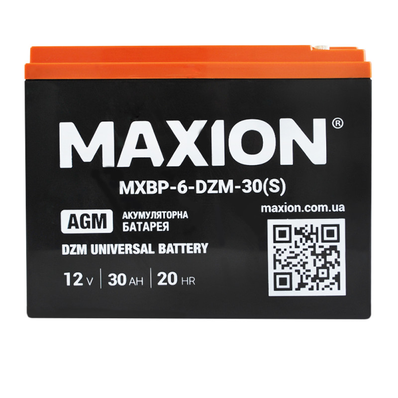 Акумулятор тяговий MAXION MXBT-6-DZM-30S (12V, 30Ah, +/-)
