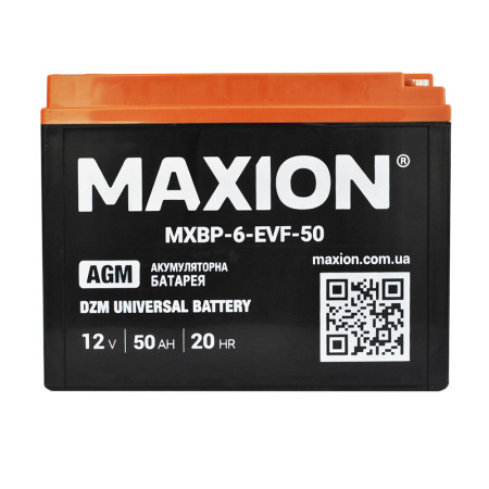 Акумулятор тяговий MAXION MXBT-6-EVF-50 (12V, 50Ah, +/-)