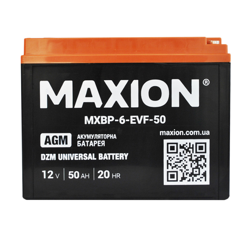 Акумулятор тяговий MAXION MXBT-6-EVF-50 (12V, 50Ah, +/-)