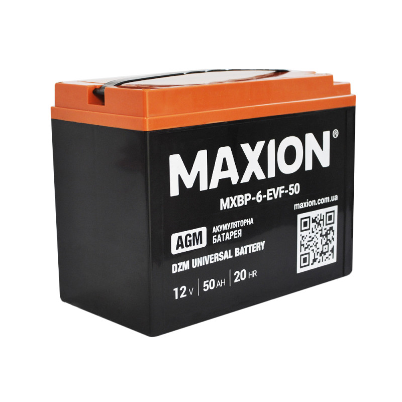 Акумулятор тяговий MAXION MXBT-6-EVF-50 (12V, 50Ah, +/-)