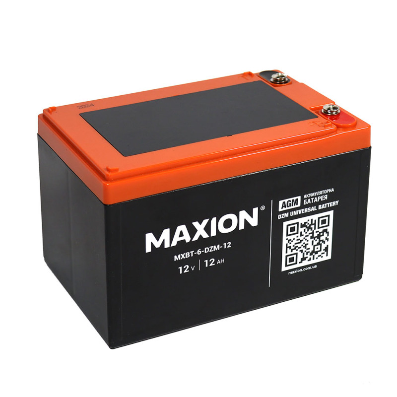 Акумулятор тяговий MAXION MXBT-6-DZM-12 (12V, 12Ah, +/-)