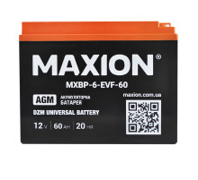 Акумулятор тяговий MAXION MXBT-6-EVF-60 (12V, 60Ah, +/-)