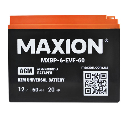Акумулятор тяговий MAXION MXBT-6-EVF-60 (12V, 60Ah, +/-)