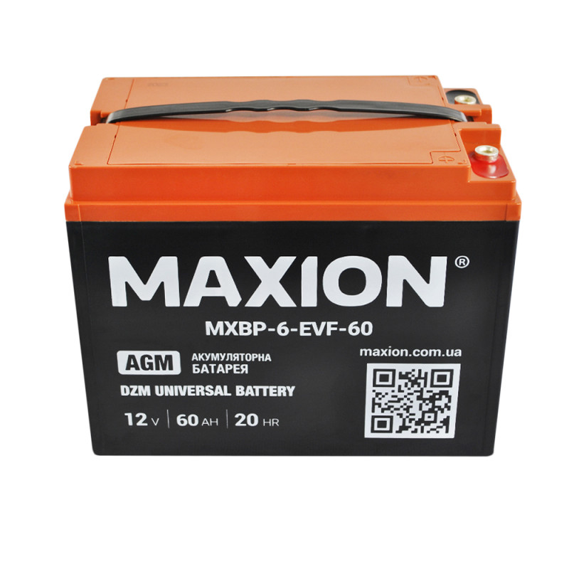 Акумулятор тяговий MAXION MXBT-6-EVF-60 (12V, 60Ah, +/-)