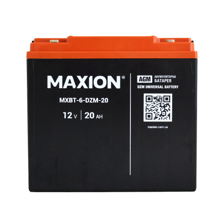 Акумулятор тяговий MAXION MXBT-6-DZM-20 (12V, 20Ah, -/+)