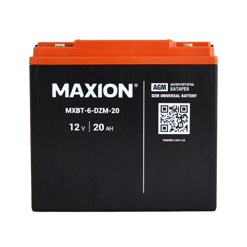Акумулятор тяговий MAXION MXBT-6-DZM-20 (12V, 20Ah, -/+)