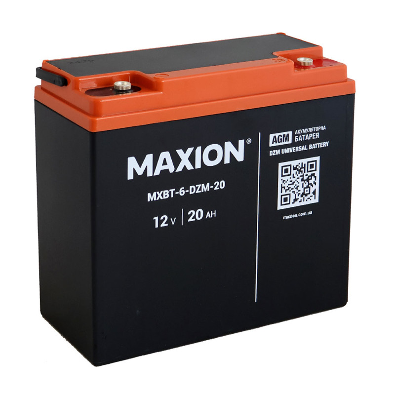 Акумулятор тяговий MAXION MXBT-6-DZM-20 (12V, 20Ah, -/+)