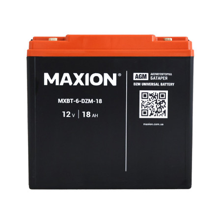 Акумулятор тяговий MAXION MXBT-6-DZM-18 (12V, 18Ah, -/+)
