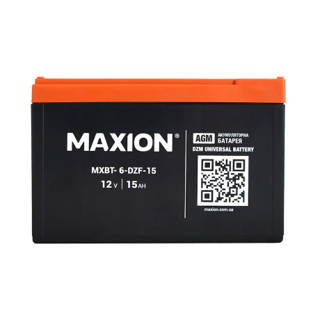 Акумулятор тяговий MAXION MXBT-6-DZF-15 (12V, 15Ah, +/-)