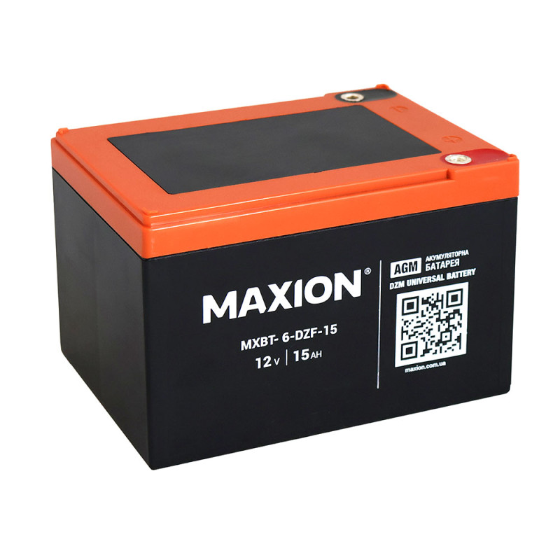 Акумулятор тяговий MAXION MXBT-6-DZF-15 (12V, 15Ah, +/-)
