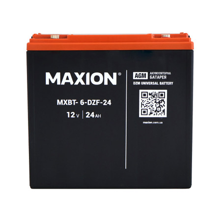 Акумулятор тяговий MAXION MXBT-6-DZF-24 (12V, 24Ah, -/+)