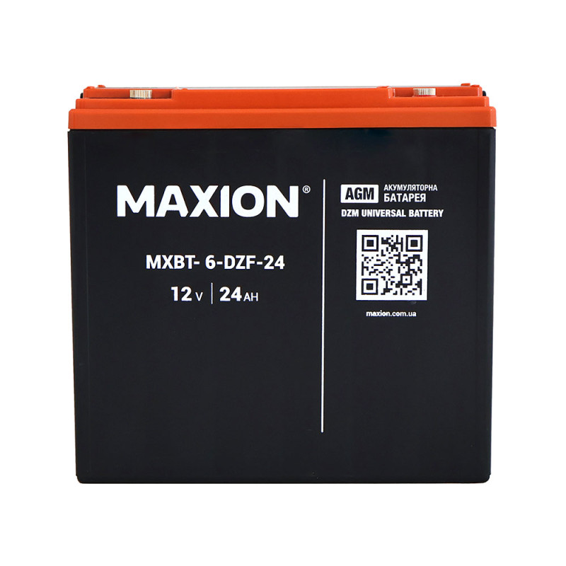 Акумулятор тяговий MAXION MXBT-6-DZF-24 (12V, 24Ah, -/+)