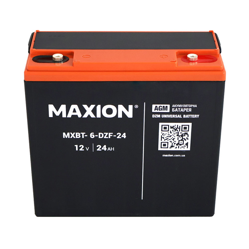 Акумулятор тяговий MAXION MXBT-6-DZF-24 (12V, 24Ah, -/+)