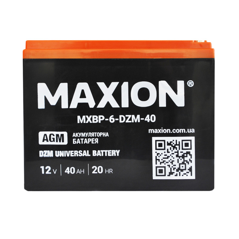 Акумулятор тяговий MAXION MXBT-6-DZM-40 (12V, 40Ah, +/-)