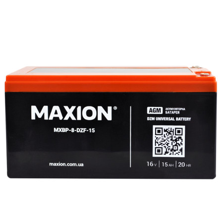 Акумулятор тяговий MAXION MXBT-8-DZF-15 (16V, 15Ah, +/-)