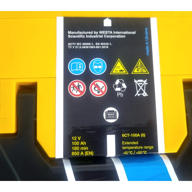 Автомобільний акумулятор Forse (WESTA) 100Ah 850A R+