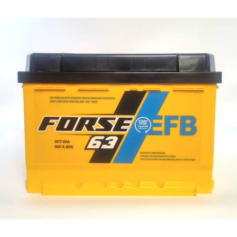 Автомобільний акумулятор Forse (WESTA) EFB 63Ah 620A R+