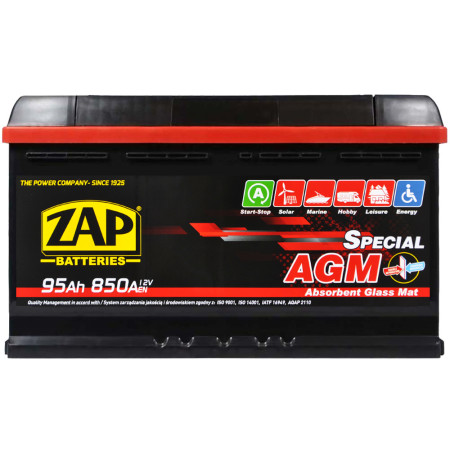 Автомобільний акумулятор ZAP AGM 95Ah 850A R+ (L5) (595 02)