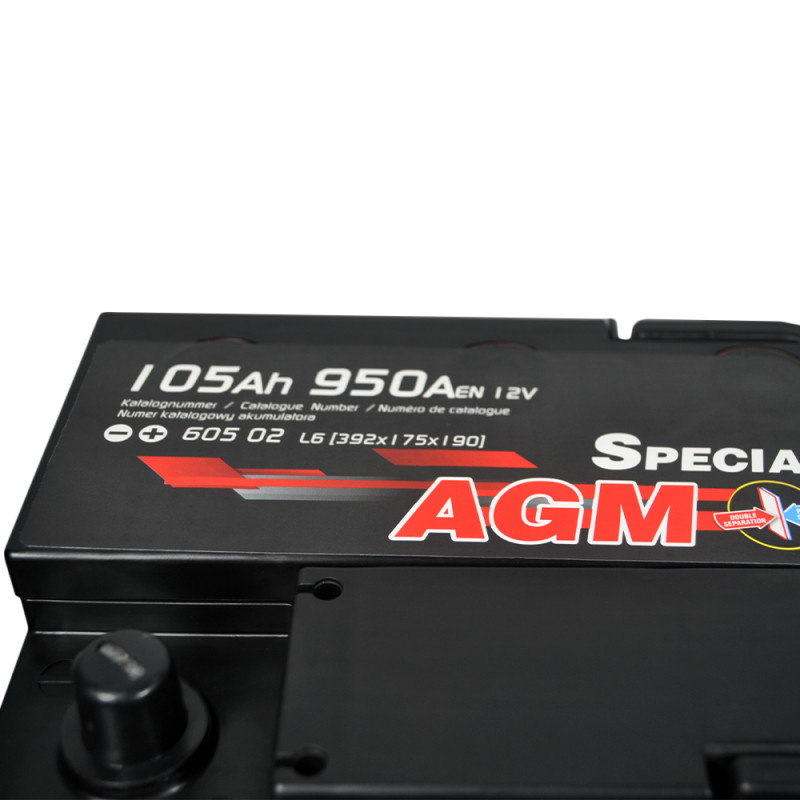 Автомобільний акумулятор ZAP AGM 105Ah 950A R+ (L6) (605 02)