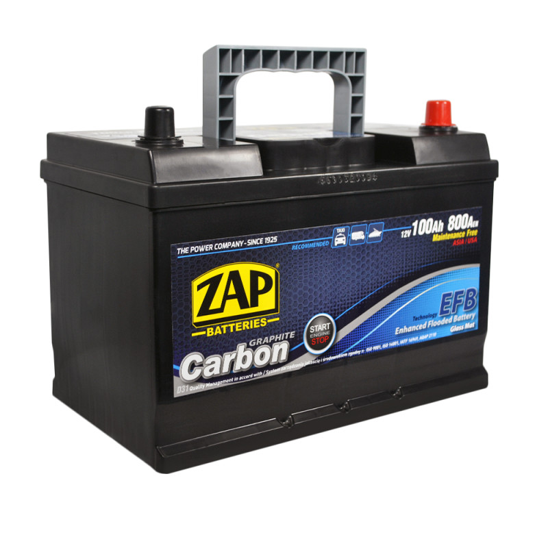 Автомобільний акумулятор ZAP Carbon Start Stop EFB  Asia 100Аh 800А R+ (D31) (600 46)