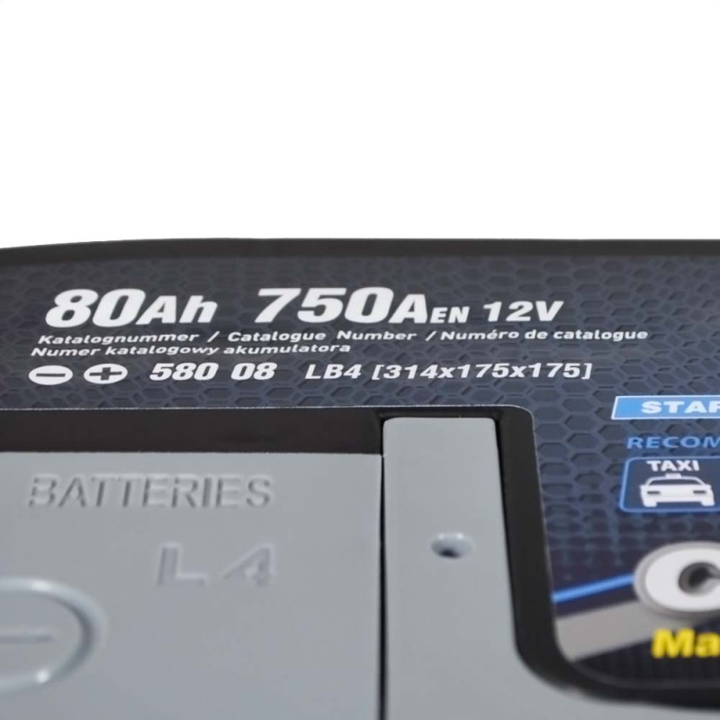 Автомобільний акумулятор  ZAP Carbon EFB  80Аh 750А R+ (580 08) (L4B)(h=175)
