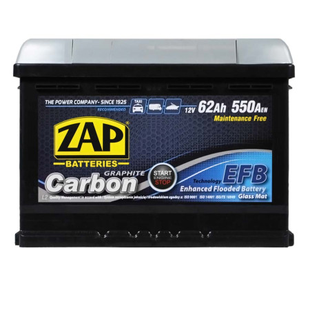 Автомобільний акумулятор ZAP Carbon EFB 62Ah 560A R+ (562 05) (L2)