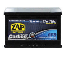 Автомобільний акумулятор ZAP Carbon EFB 77Аh 750А R+ (577 05) (L3)