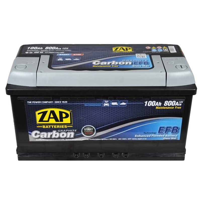 Автомобільний акумулятор ZAP Carbon EFB 100Аh 800А R+ (600 05) (L5)