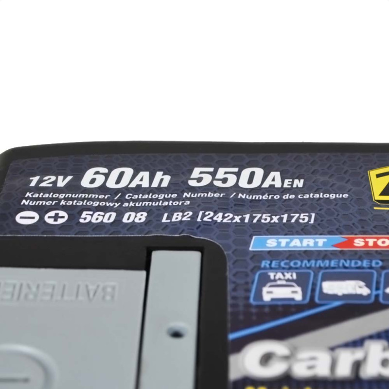 Автомобільний акумулятор ZAP Carbon EFB 60Аh 550А R+ (560 08) (LB2) (h=175)