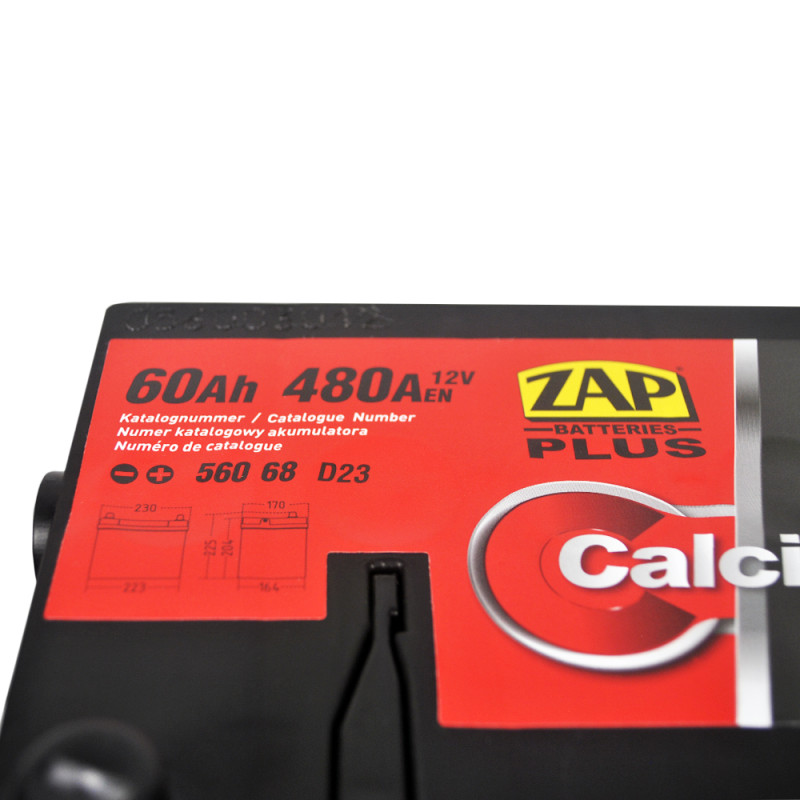 Автомобільний акумулятор ZAP Plus Calcium Asia (560 68) (D23) 60Аh 480А R+