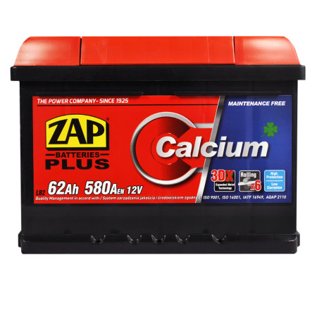 Автомобільний акумулятор ZAP Plus 62Ah 580A R+ (562 98) (LB2)(h=175)