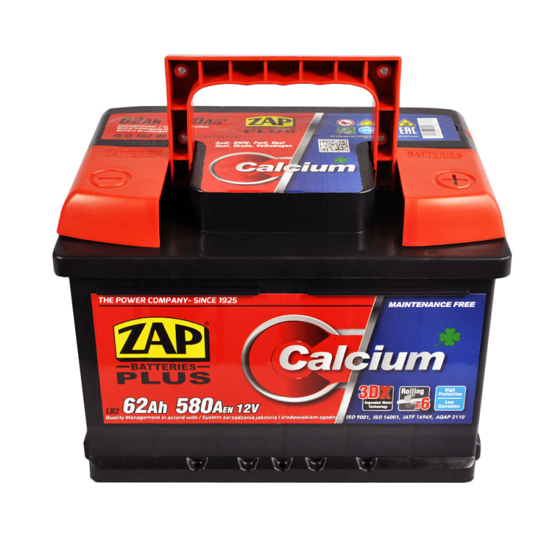 Автомобільний акумулятор ZAP Plus 62Ah 580A R+ (562 98) (LB2)(h=175)
