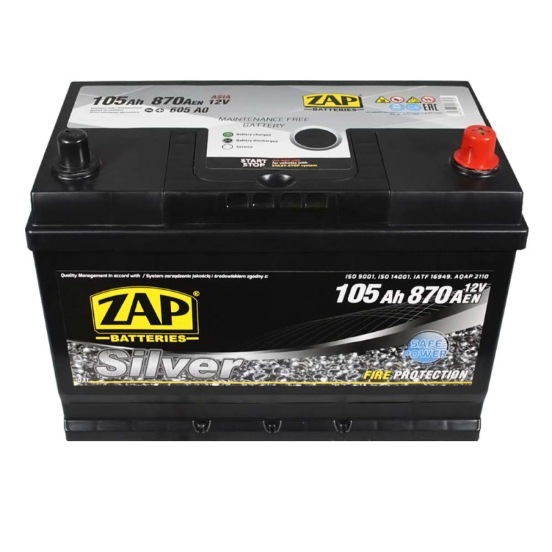 Автомобільний акумулятор ZAP Silver Calcium Asia (605 A0) (D31) 105Аh 870А R+