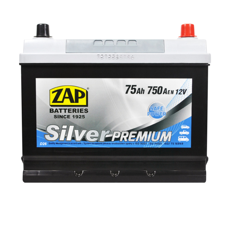 Автомобільний акумулятор ZAP Silver Premium Asia 75Ah 750A R+ (D26) (575 50)