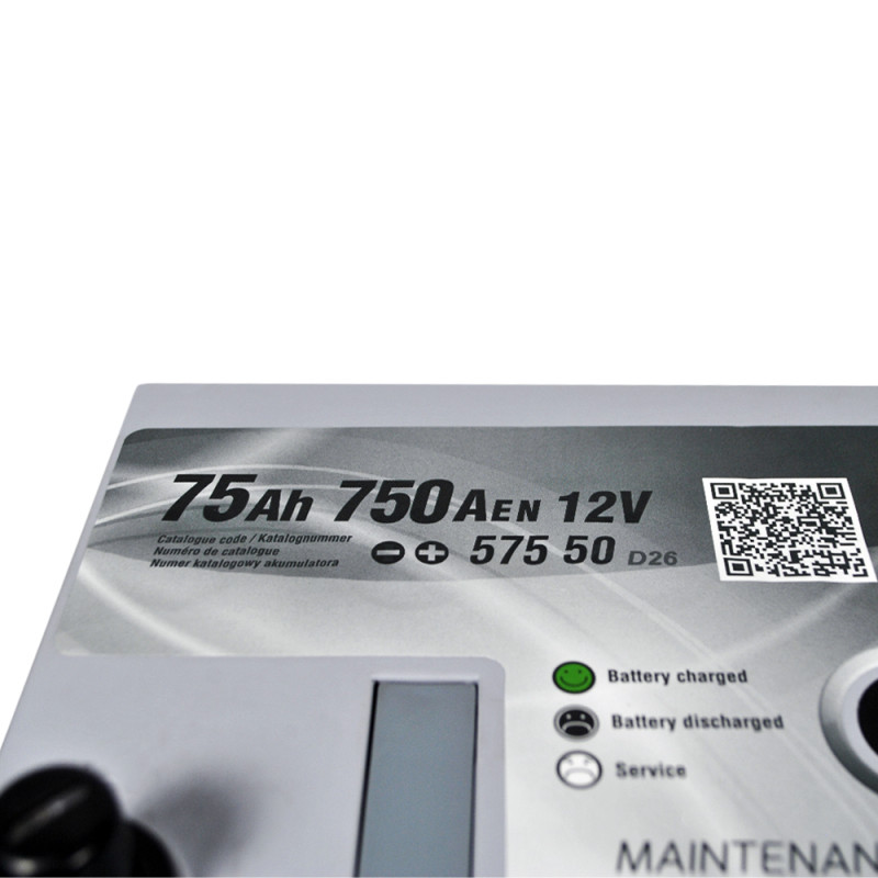 Автомобільний акумулятор ZAP Silver Premium Asia 75Ah 750A R+ (D26) (575 50)