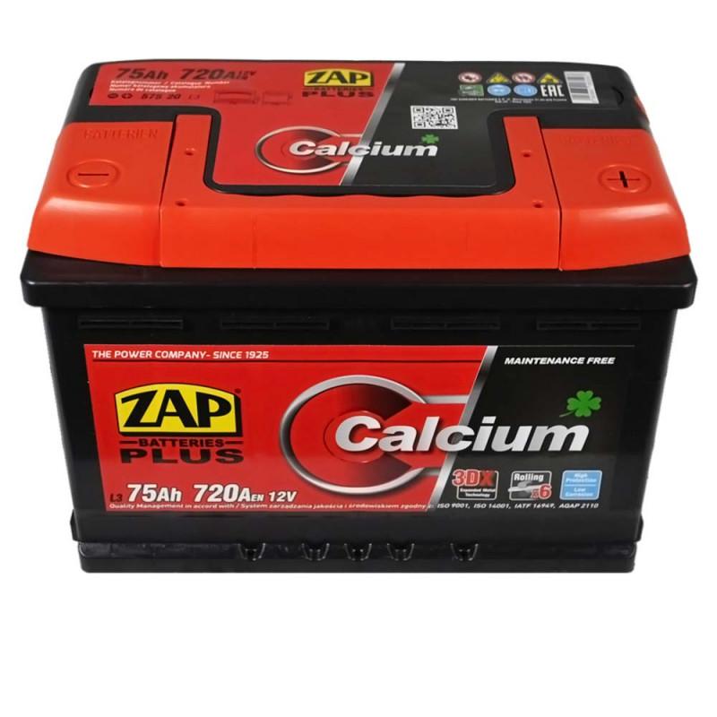 Автомобільний акумулятор ZAP Plus 75Ah 720A R+ (575 20) (L3)