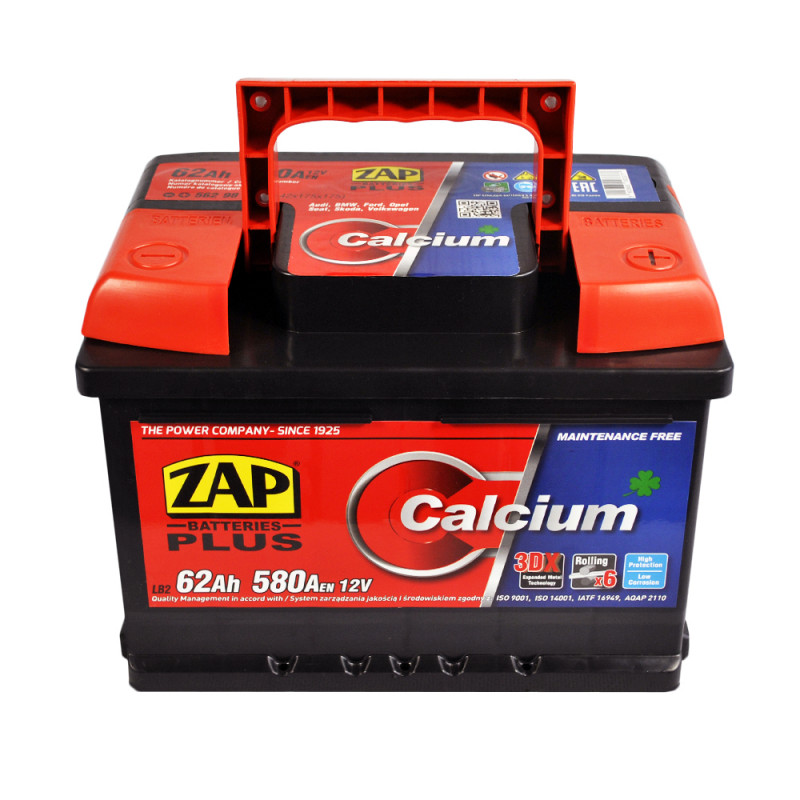 Автомобільний акумулятор ZAP Plus 62Ah 580A R+ (562 95) (L2)