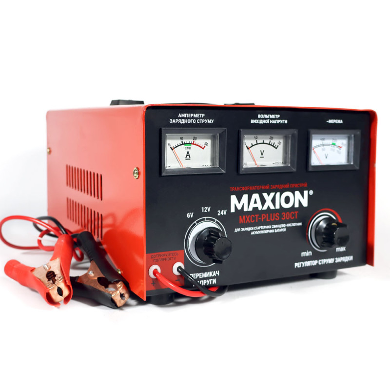 Трансформаторний зарядний пристрій MAXION MXCT PLUS-30CT (6/12/24V; 30A)